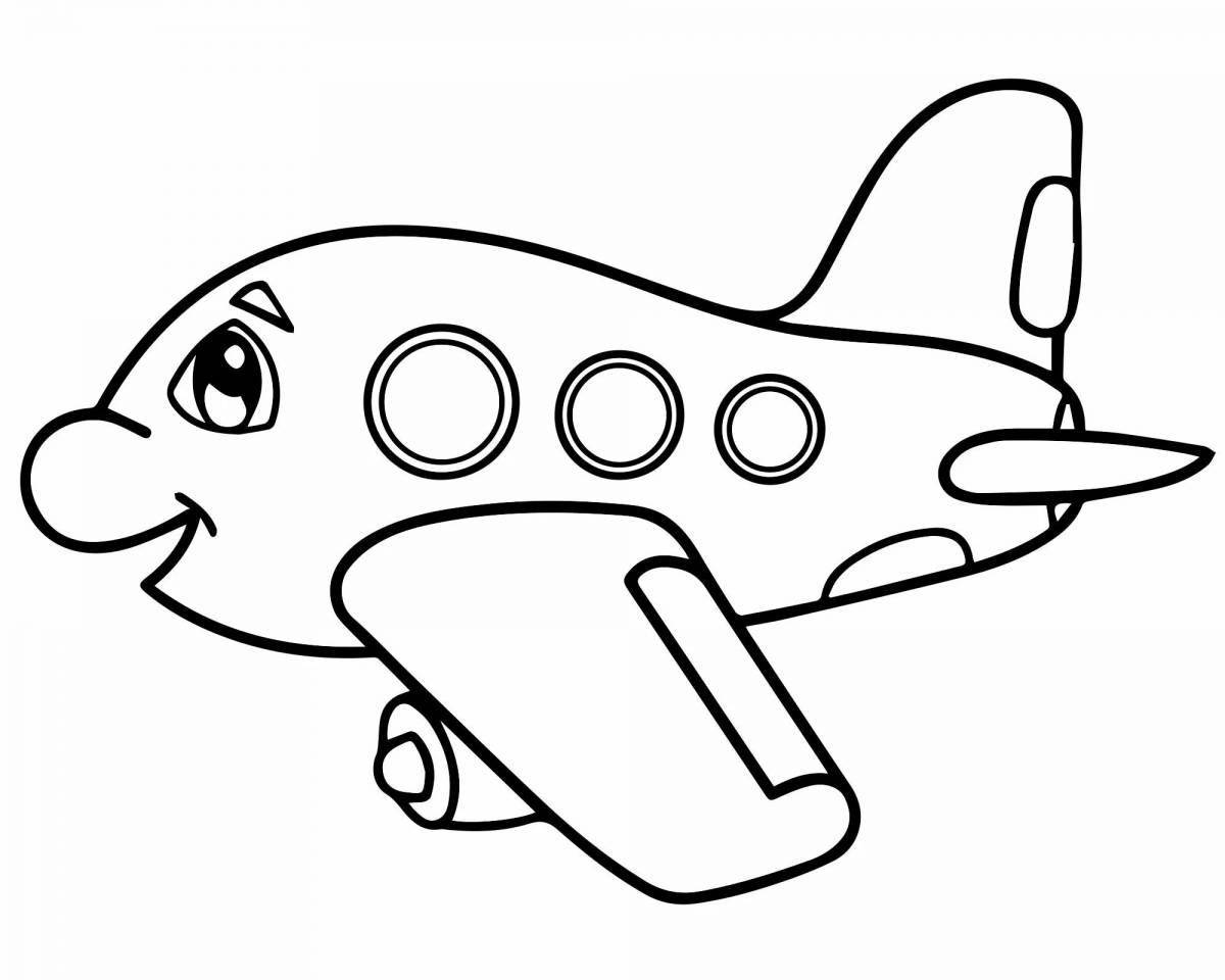 Веселый самолет раскраски для детей