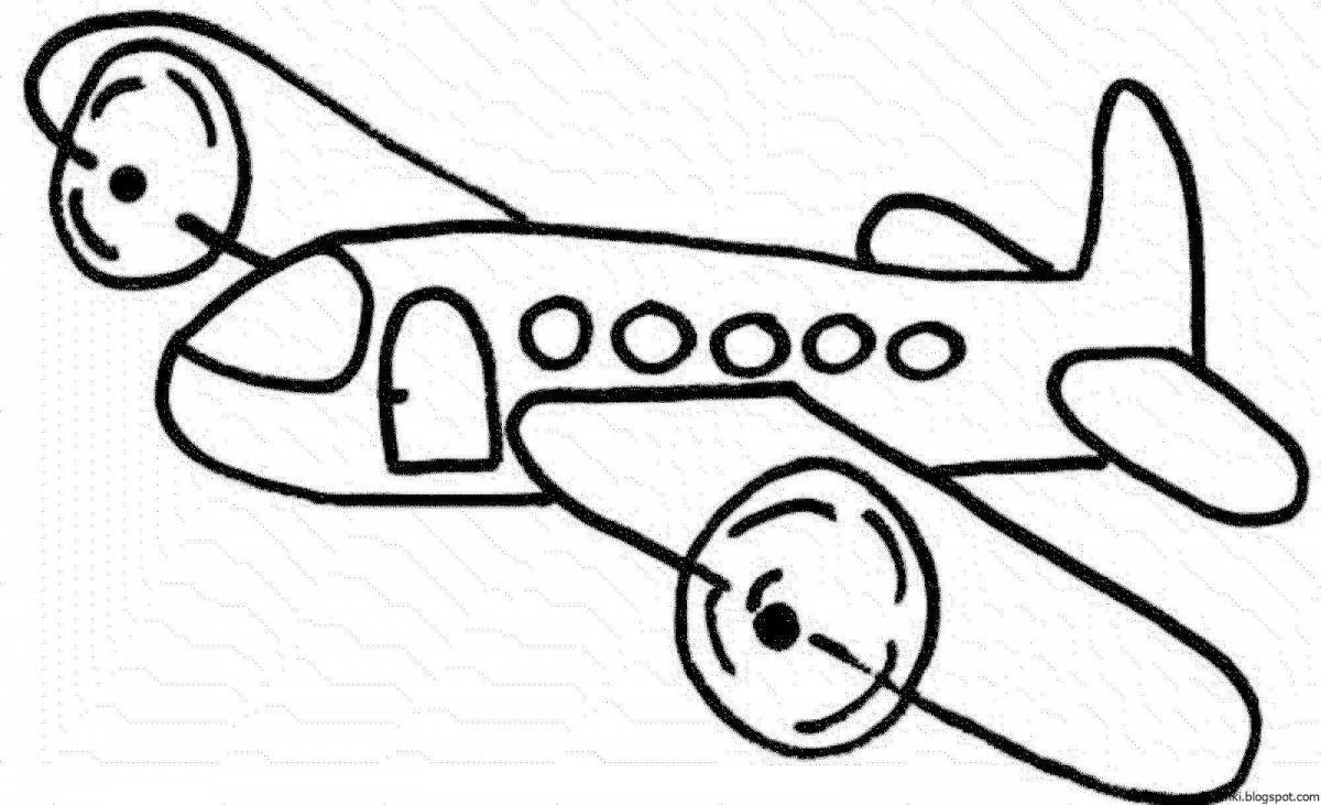 Coloring pages happy plane for kids