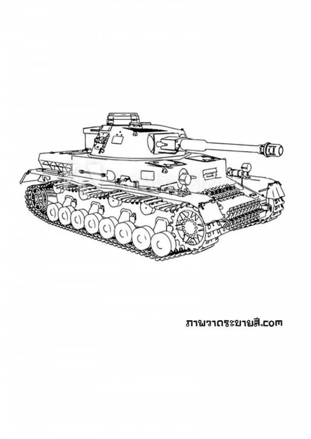Раскраска точечная танк