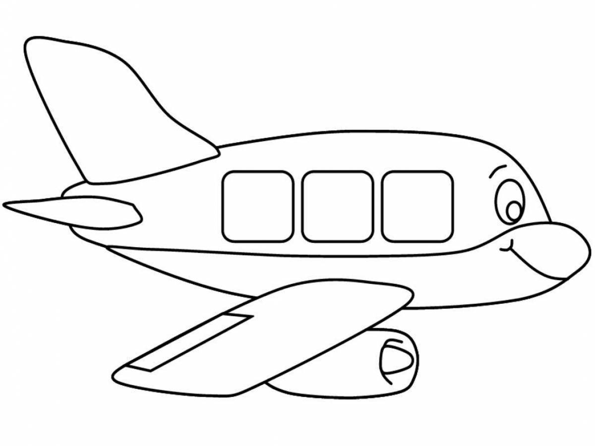Adorable airplane coloring page for kids