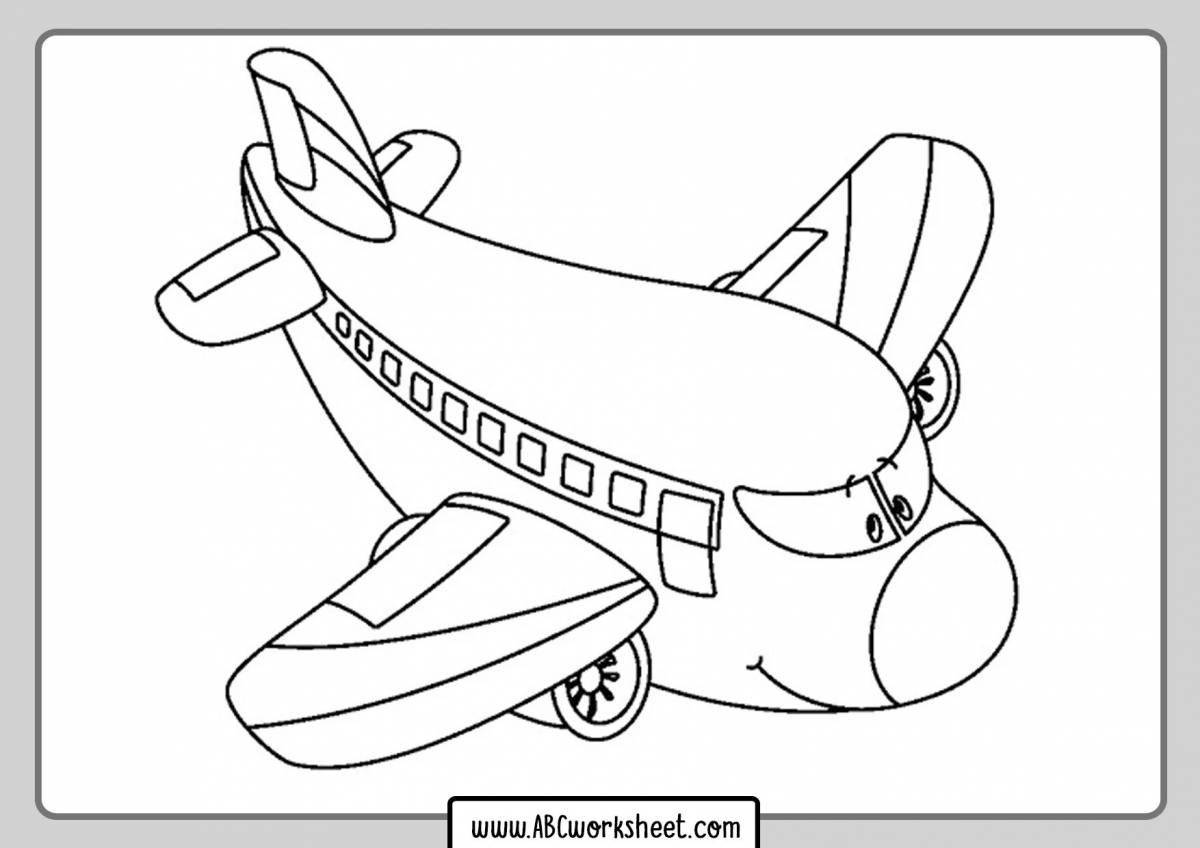 Great airplane coloring book for kids