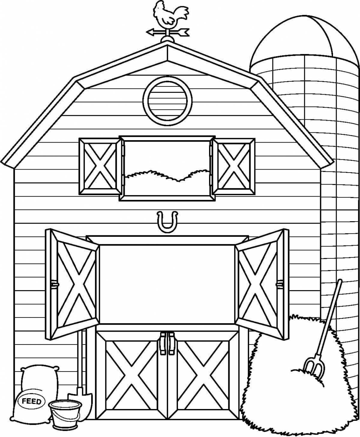Children's Chicken Coop Coloring Page for Toddlers