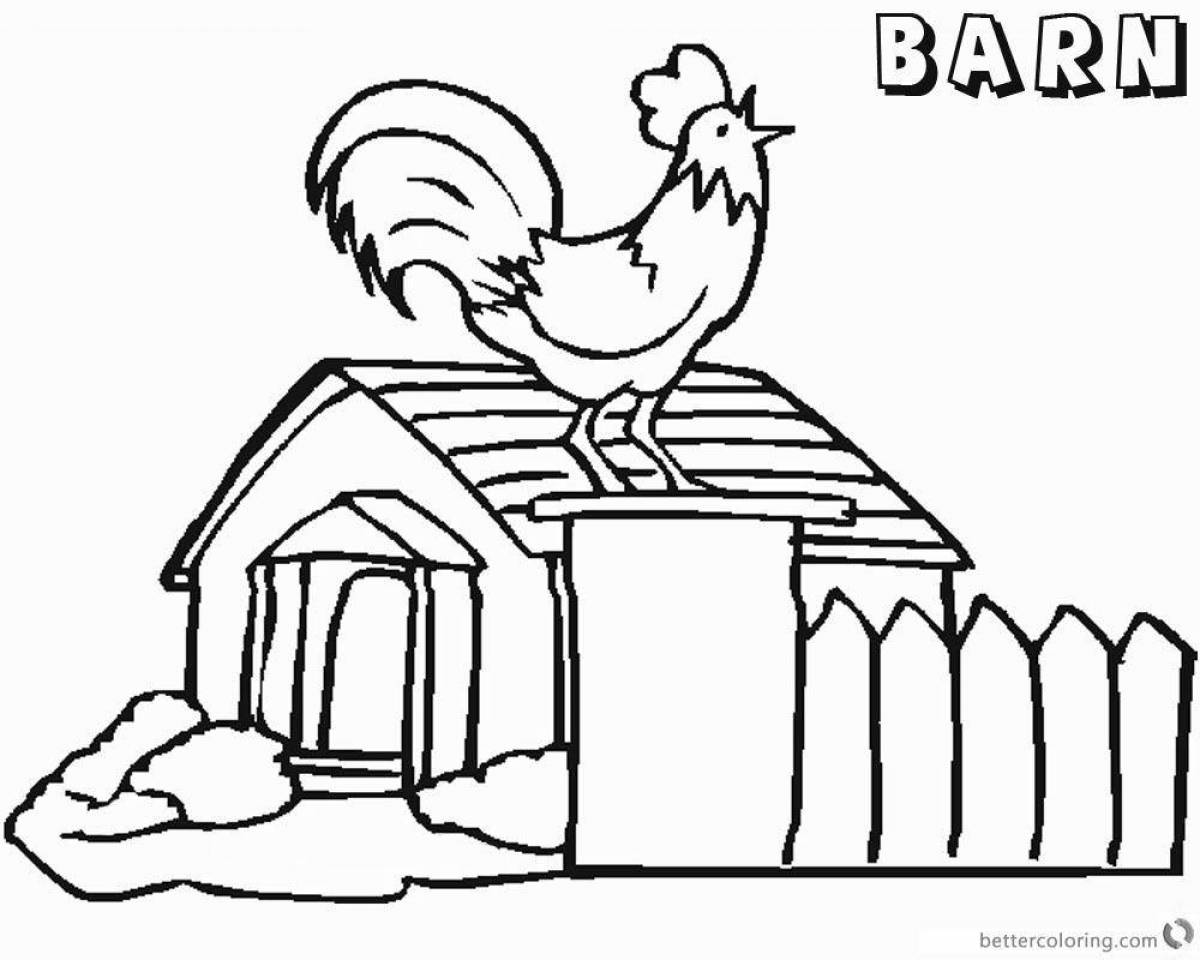 Exciting chicken coop coloring book for kids