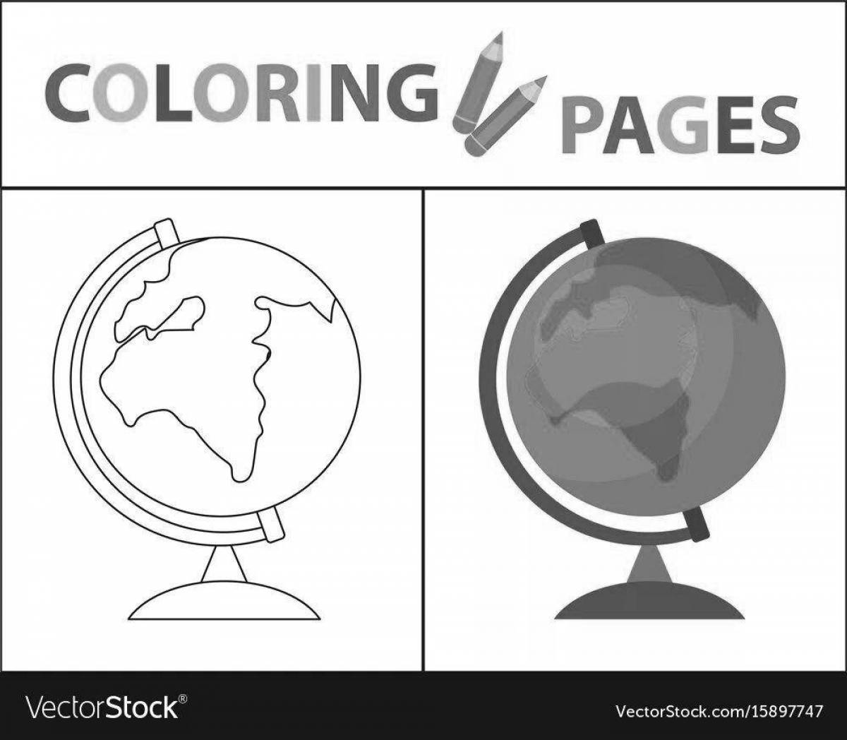 Exquisite globe coloring page