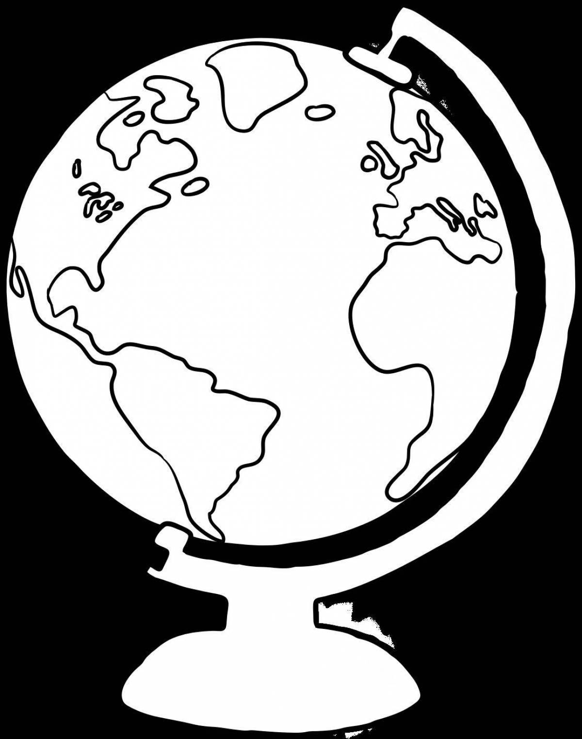 Adorable globe coloring page