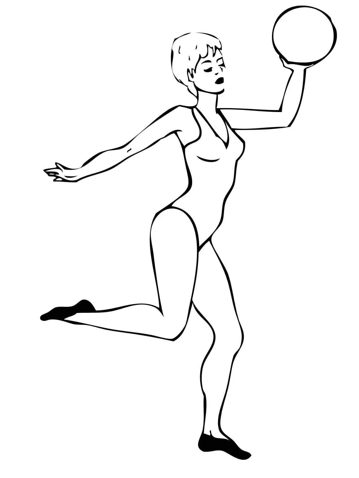 Graceful gymnast with a ball