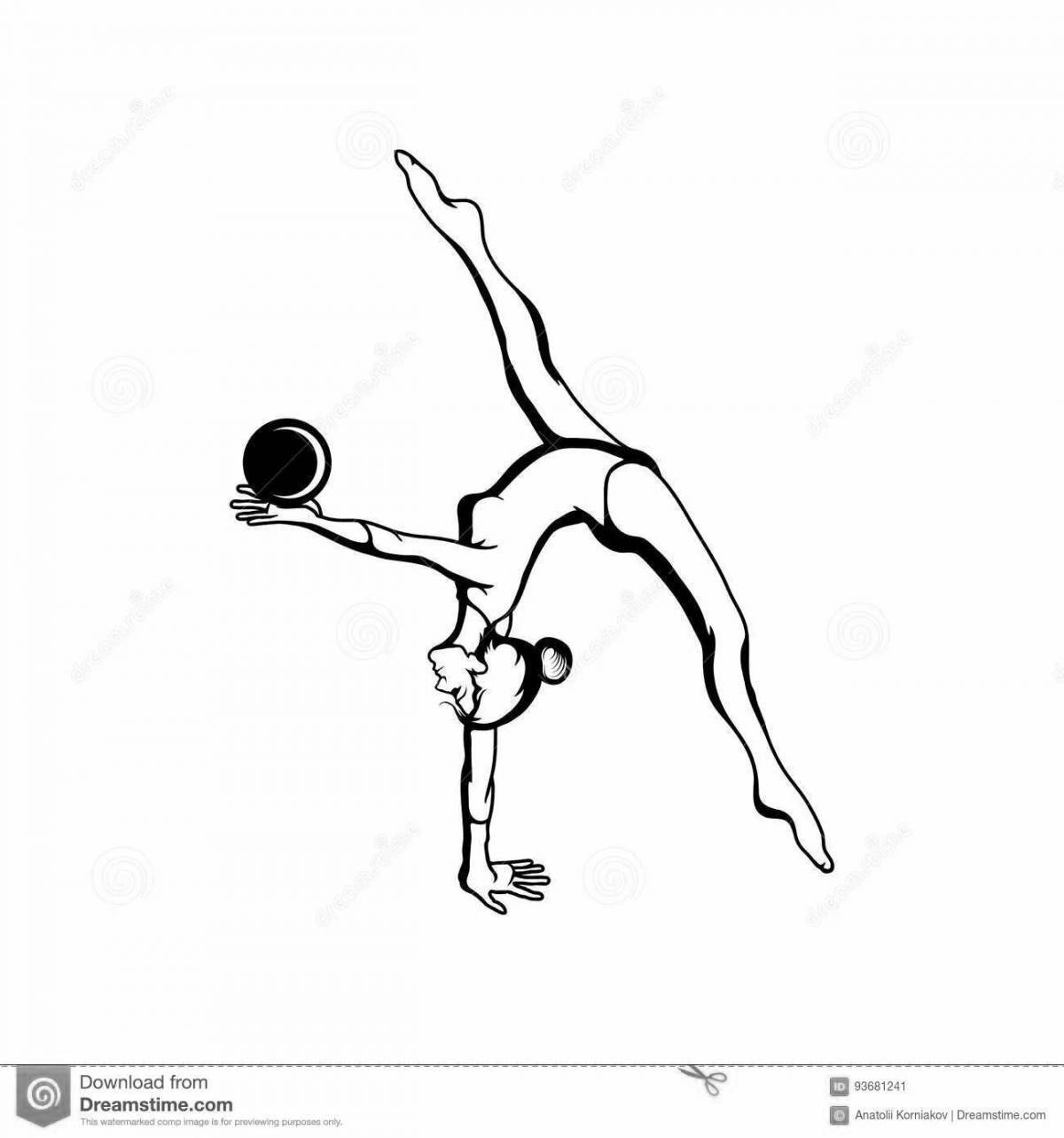 Dynamic gymnast with ball