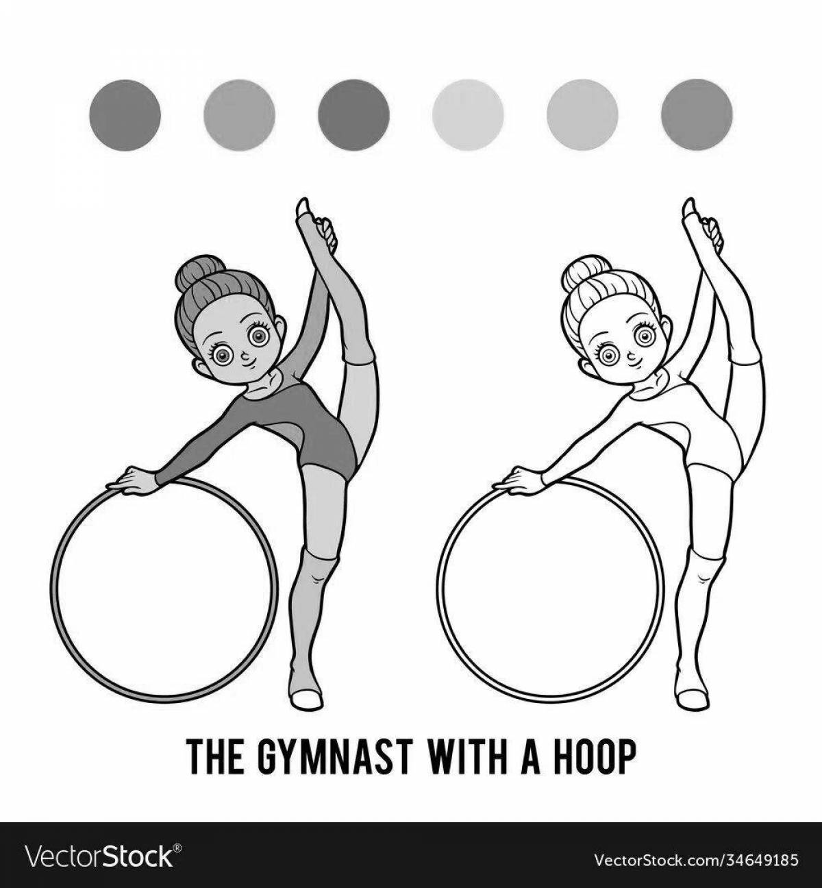 Flexible gymnast with ball