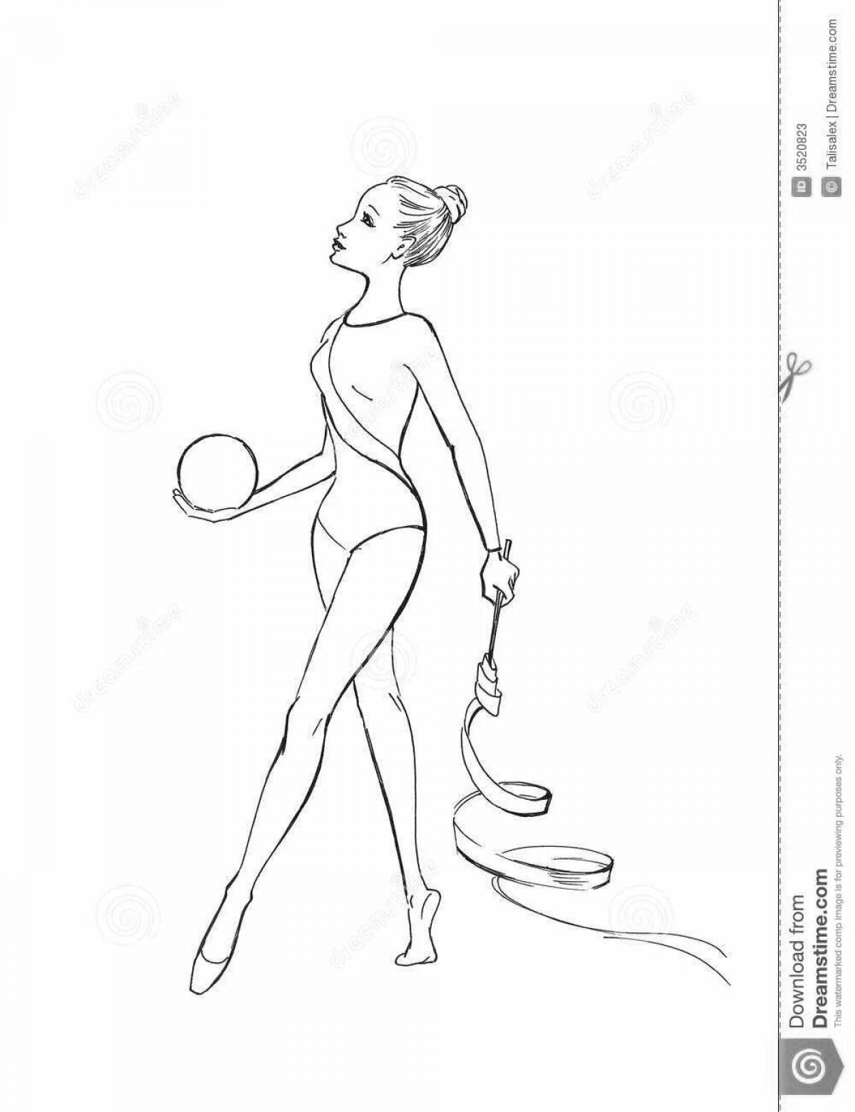 Великолепная гимнастка с мячом