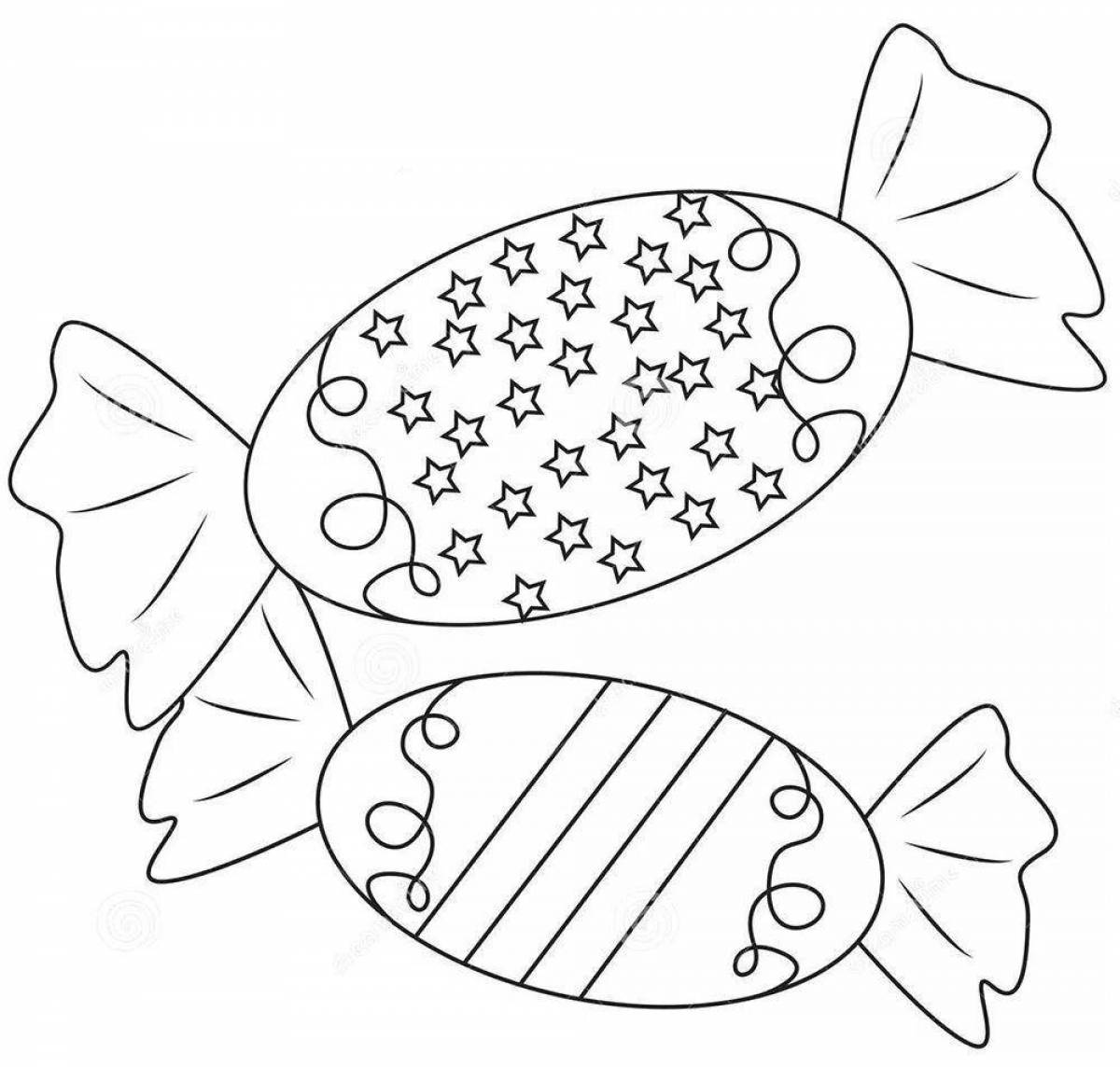 Tempting candy coloring page for kids