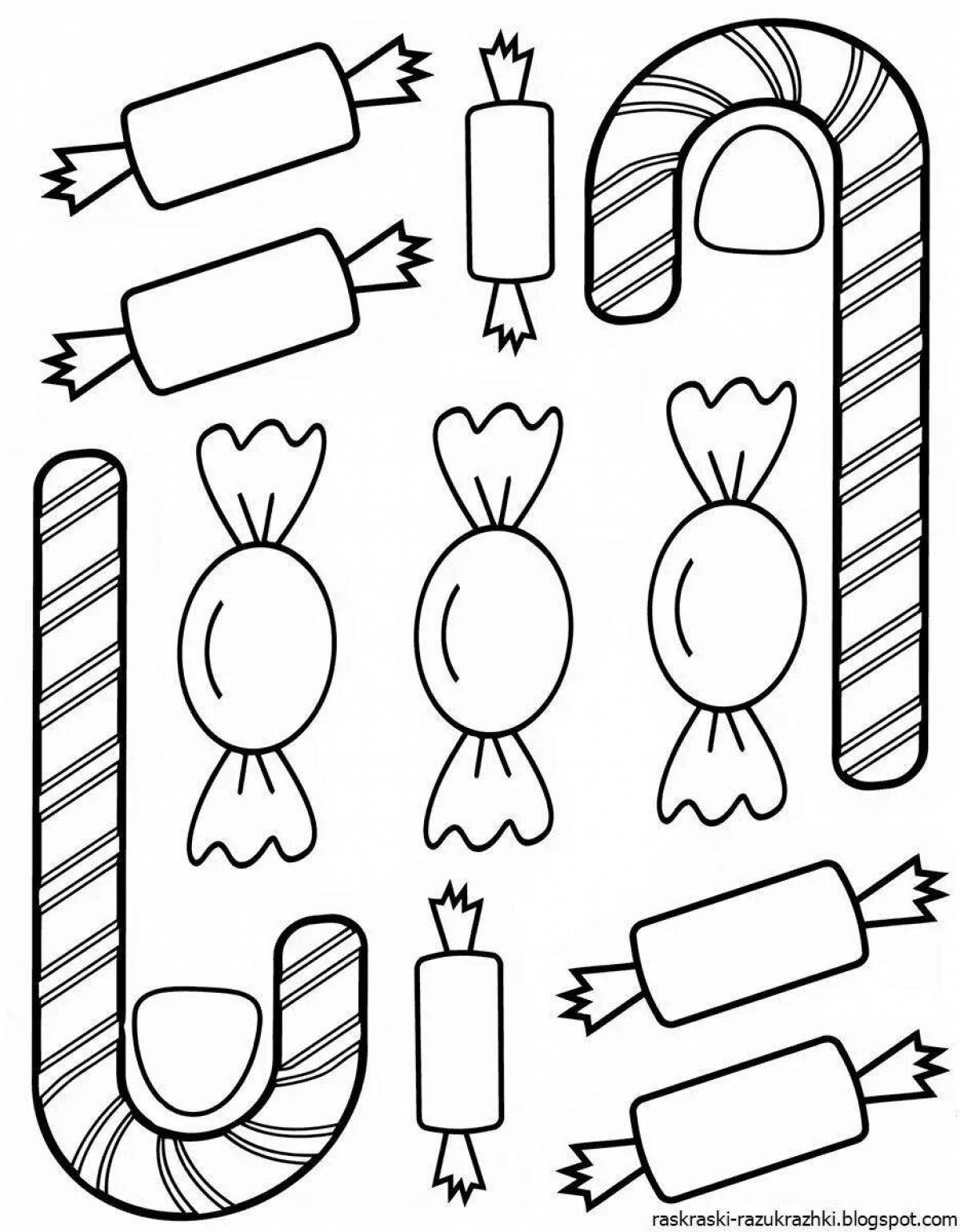 Holiday candy coloring book for kids