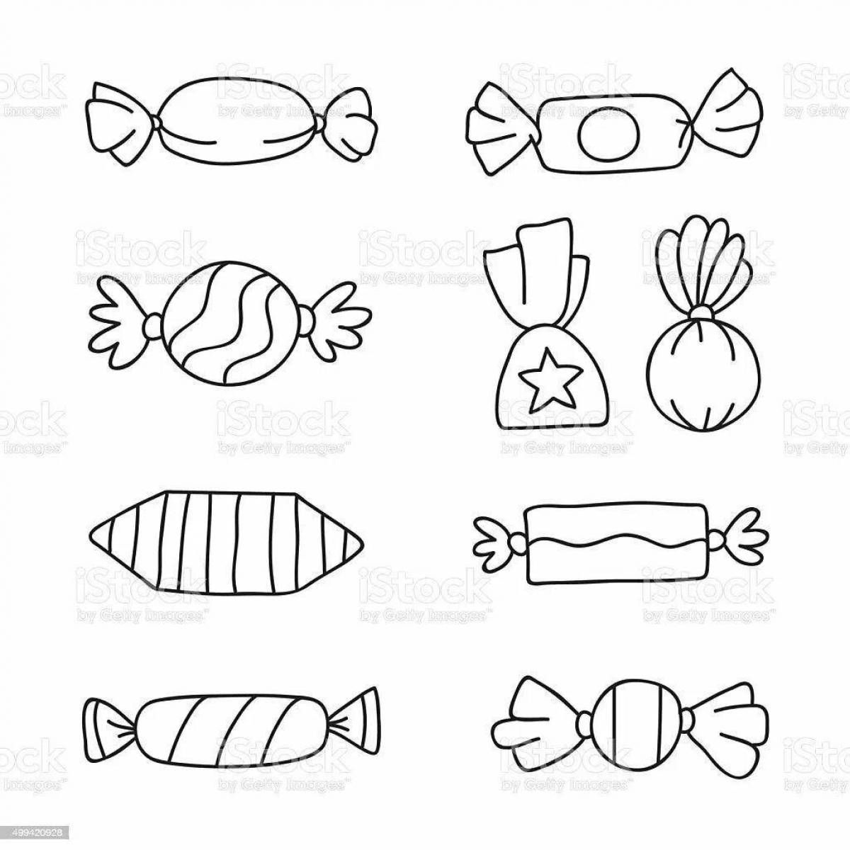 Irresistible candy coloring book for kids