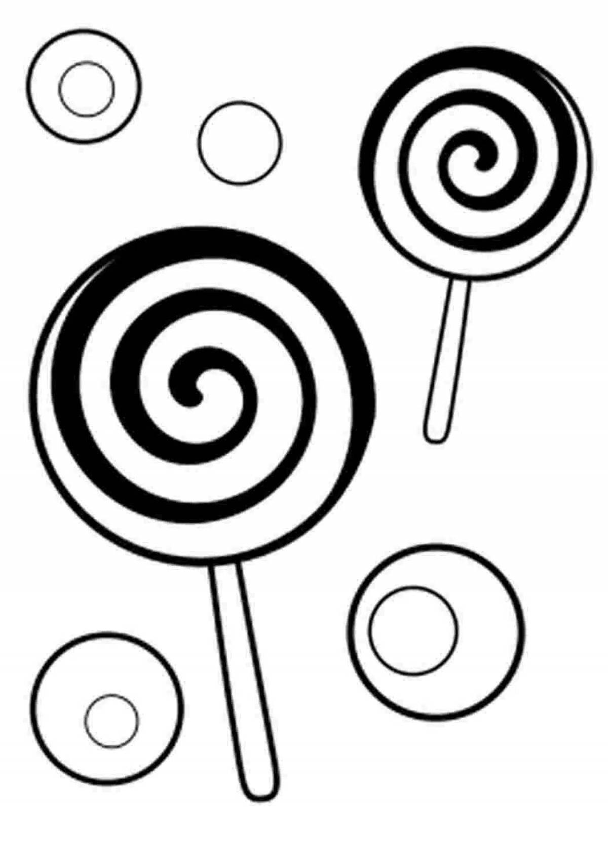 Adorable candy coloring book for kids