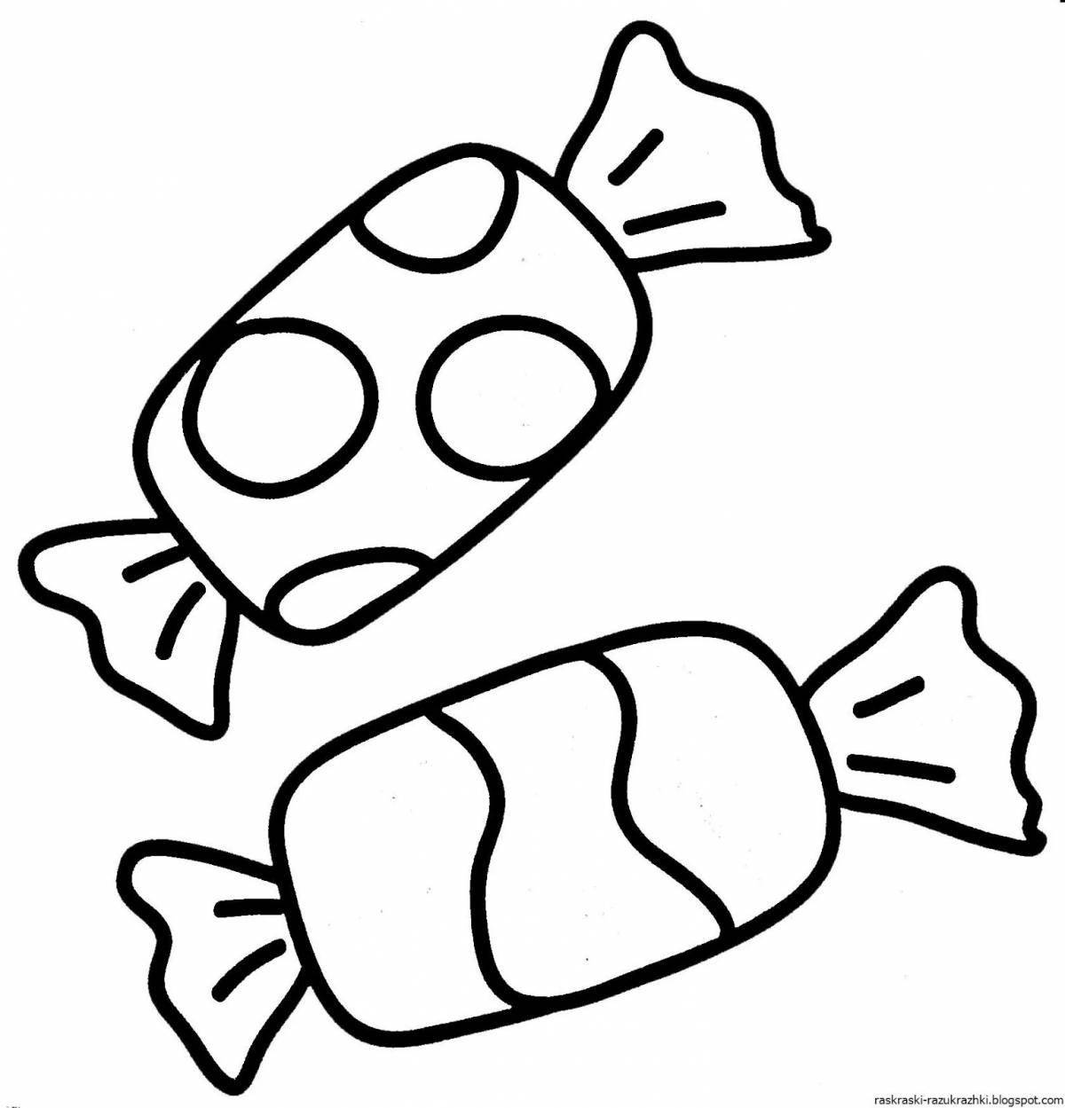 Fun candy coloring book for kids