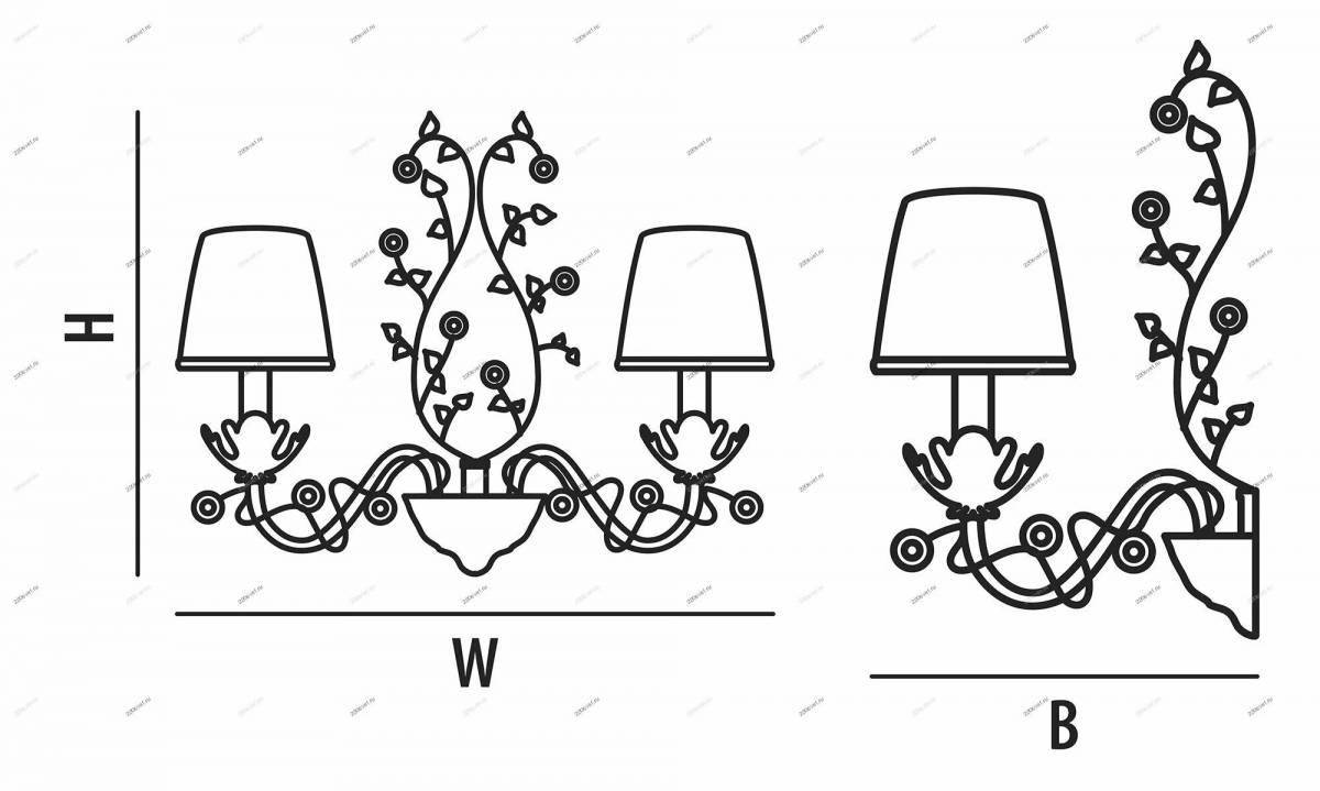 Photo Shiny coloring chandelier for kids