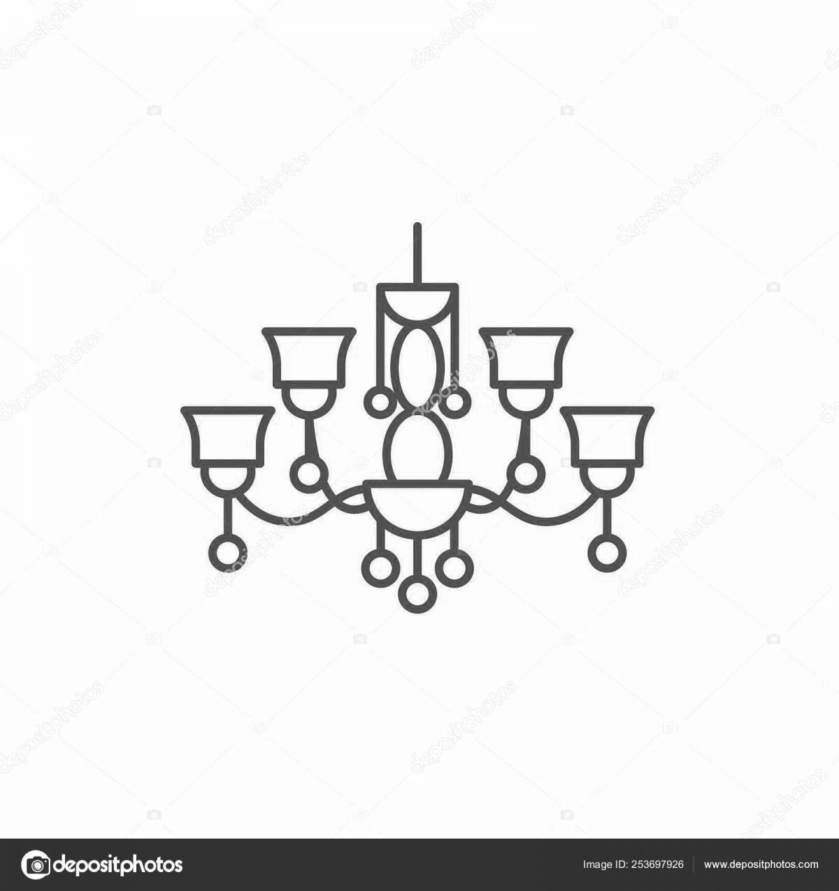 Photo Exquisite chandelier coloring book for kids