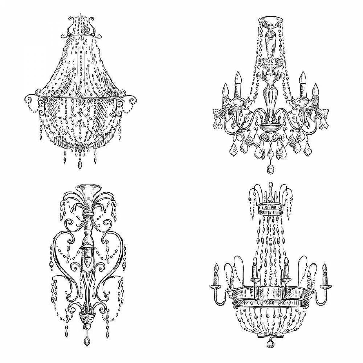 Прекрасная люстра-раскраска для детей