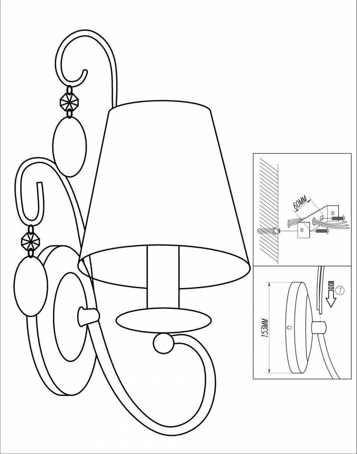 Chandelier for coloring exalted for children