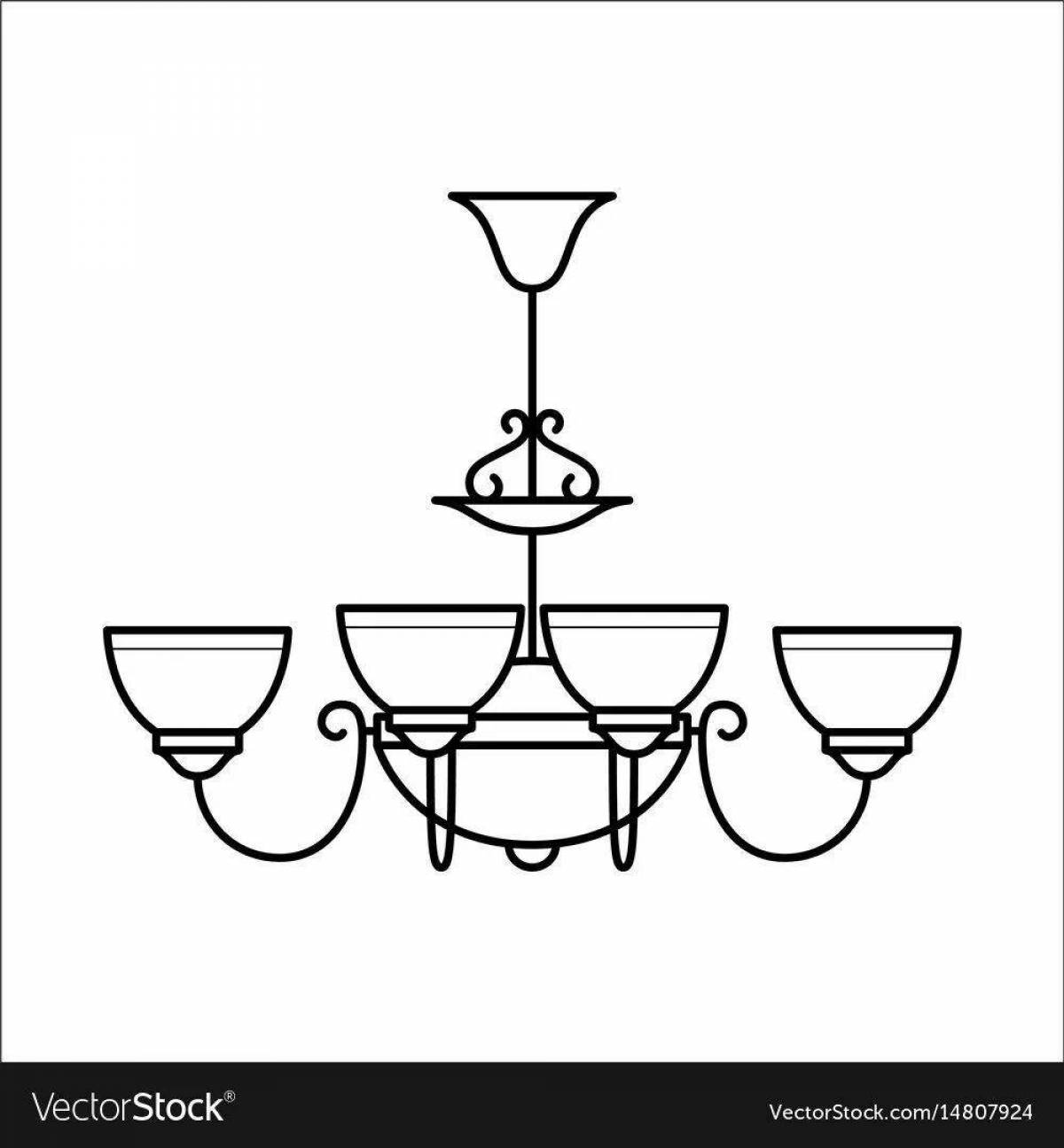 Majestic chandelier coloring book for kids