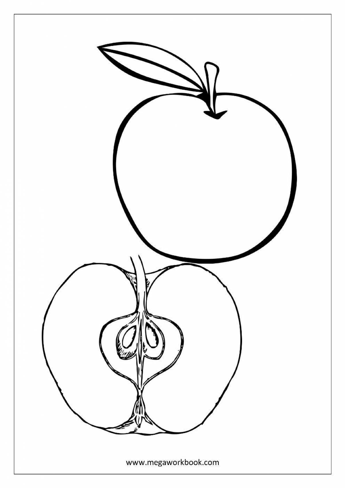 Coloring book sunny apple