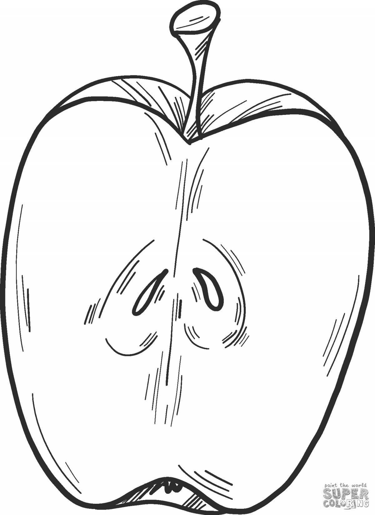Glowing apple coloring page