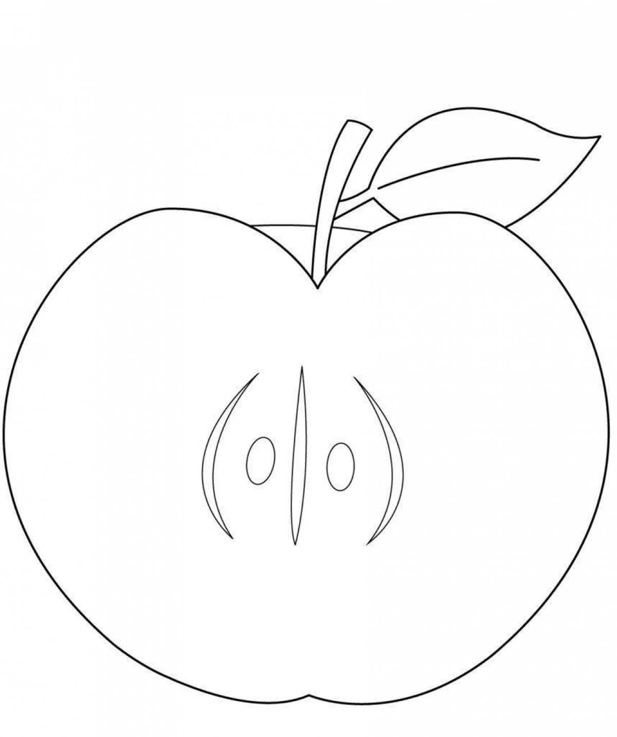 Coloring book sparkling apple