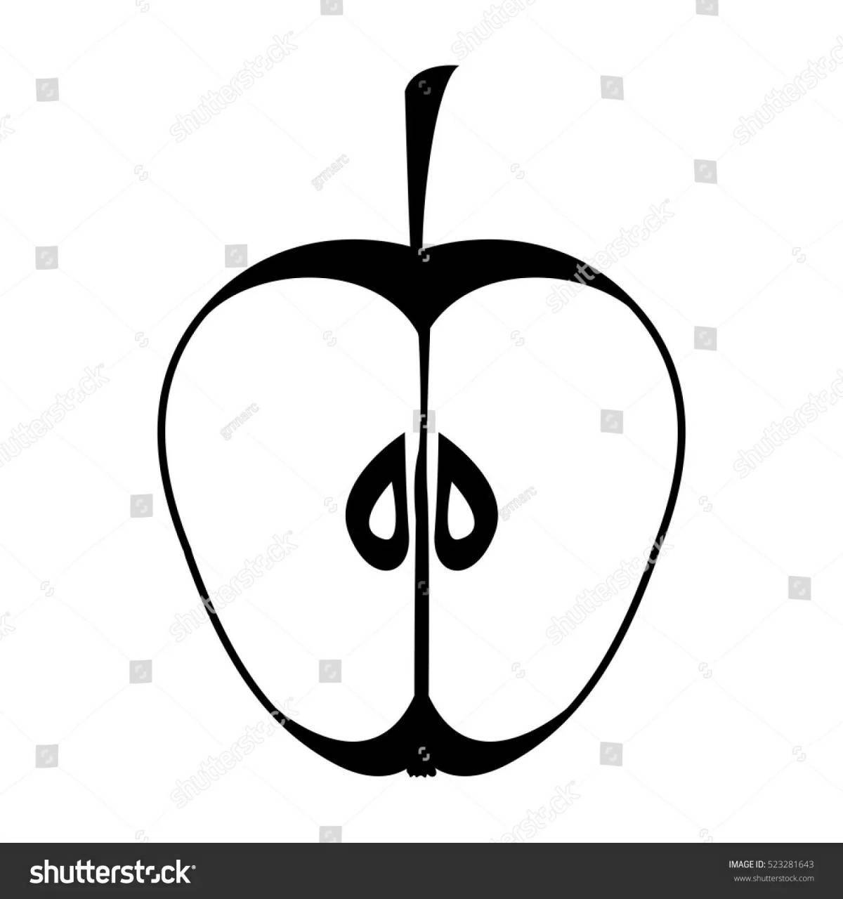 Glittering apple coloring page