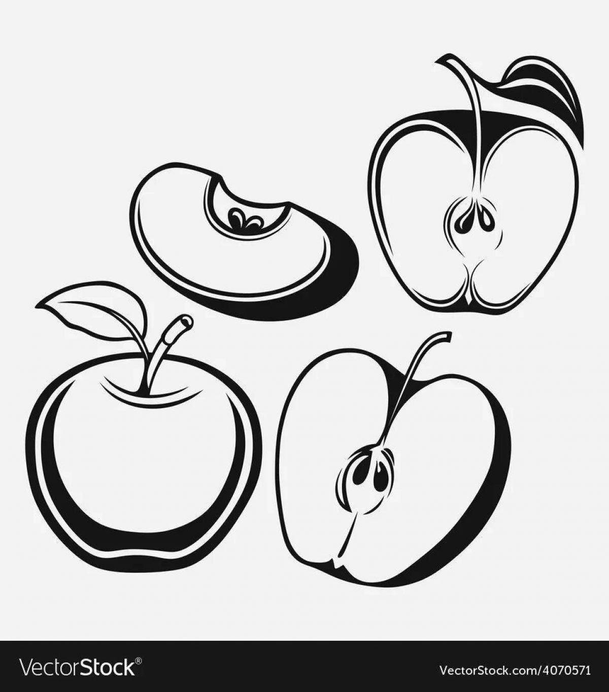 Crunchy apple coloring page