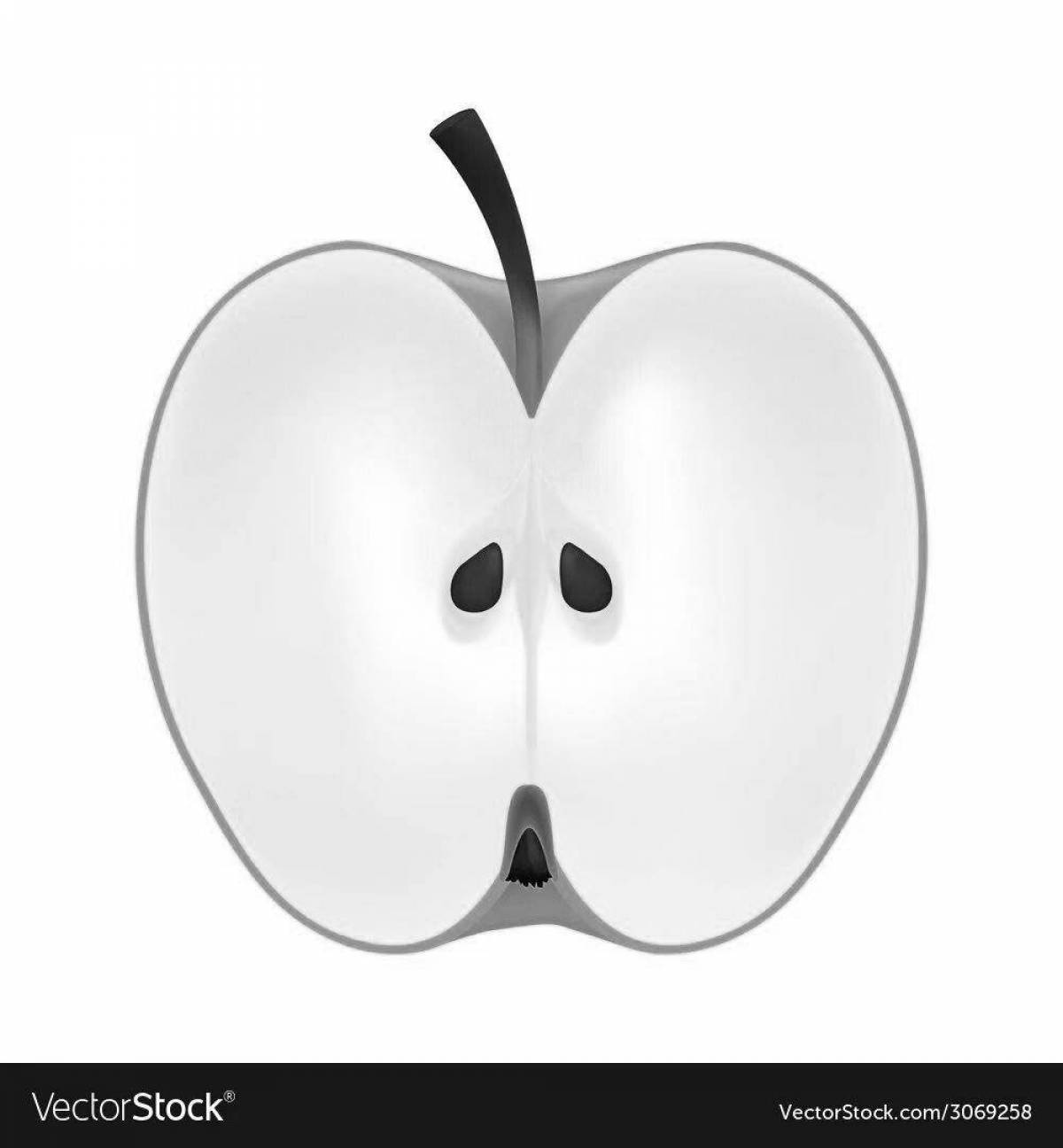 Delicious sliced ​​apple coloring page
