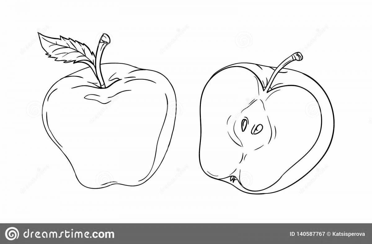 Fun coloring apple cut