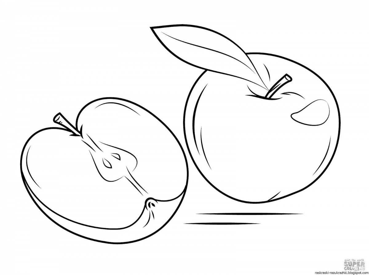 Adorable apple coloring page