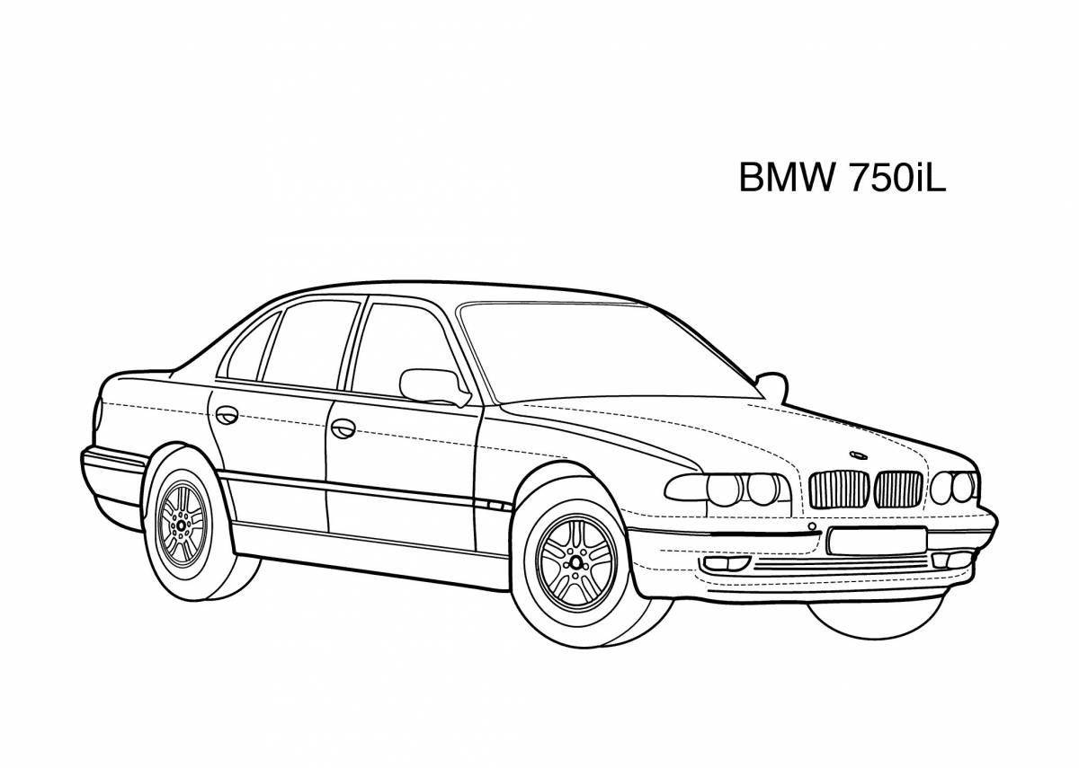 Coloring book glowing bmw 5 series