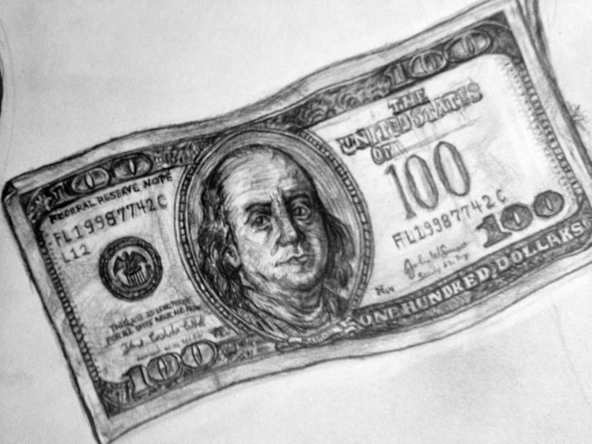 Photo Innovative coloring of the 100 dollar bill