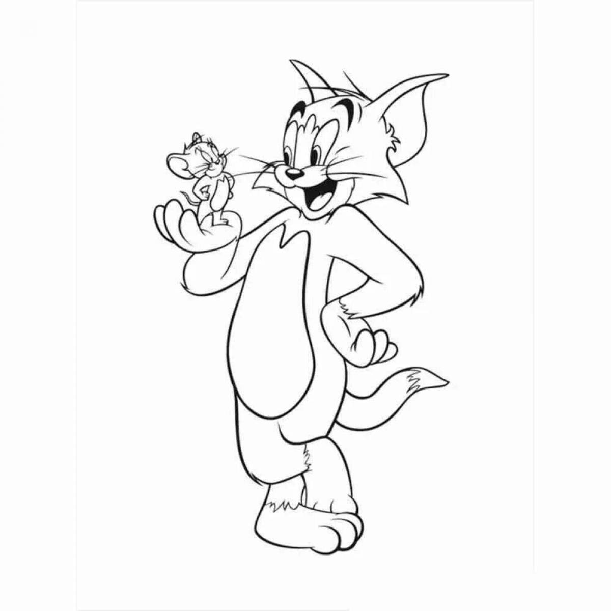 Animated tom and jerry coloring page