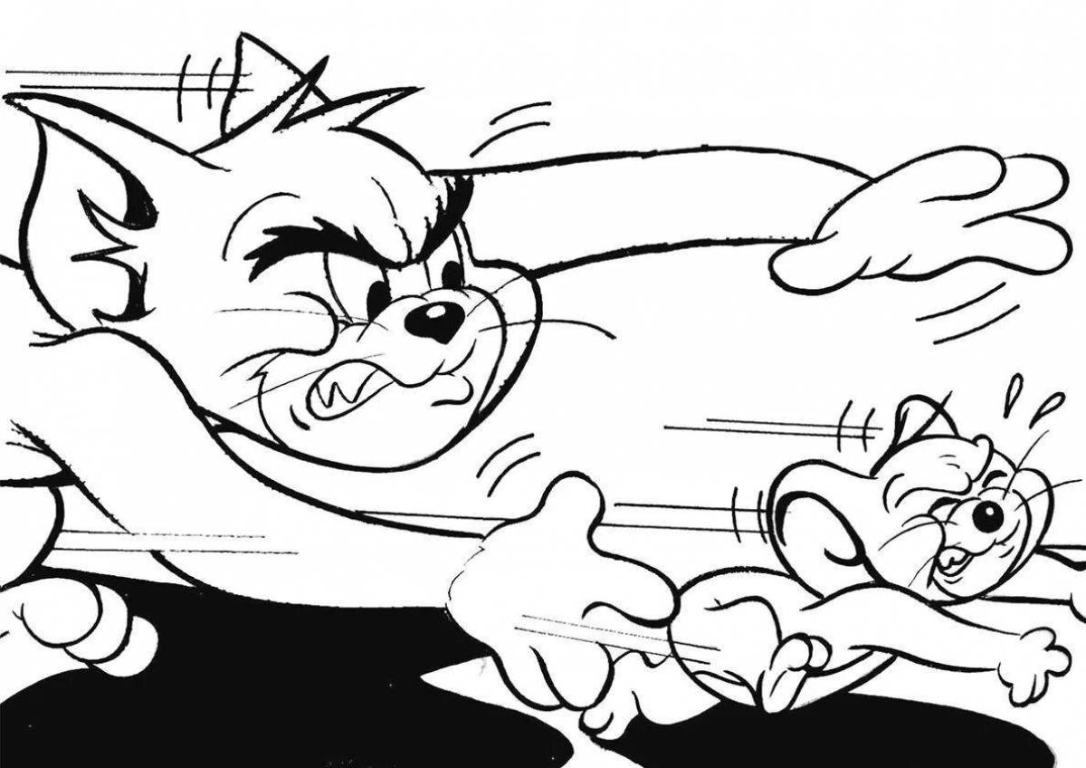 Tom and jerry coloring pages with color explosion
