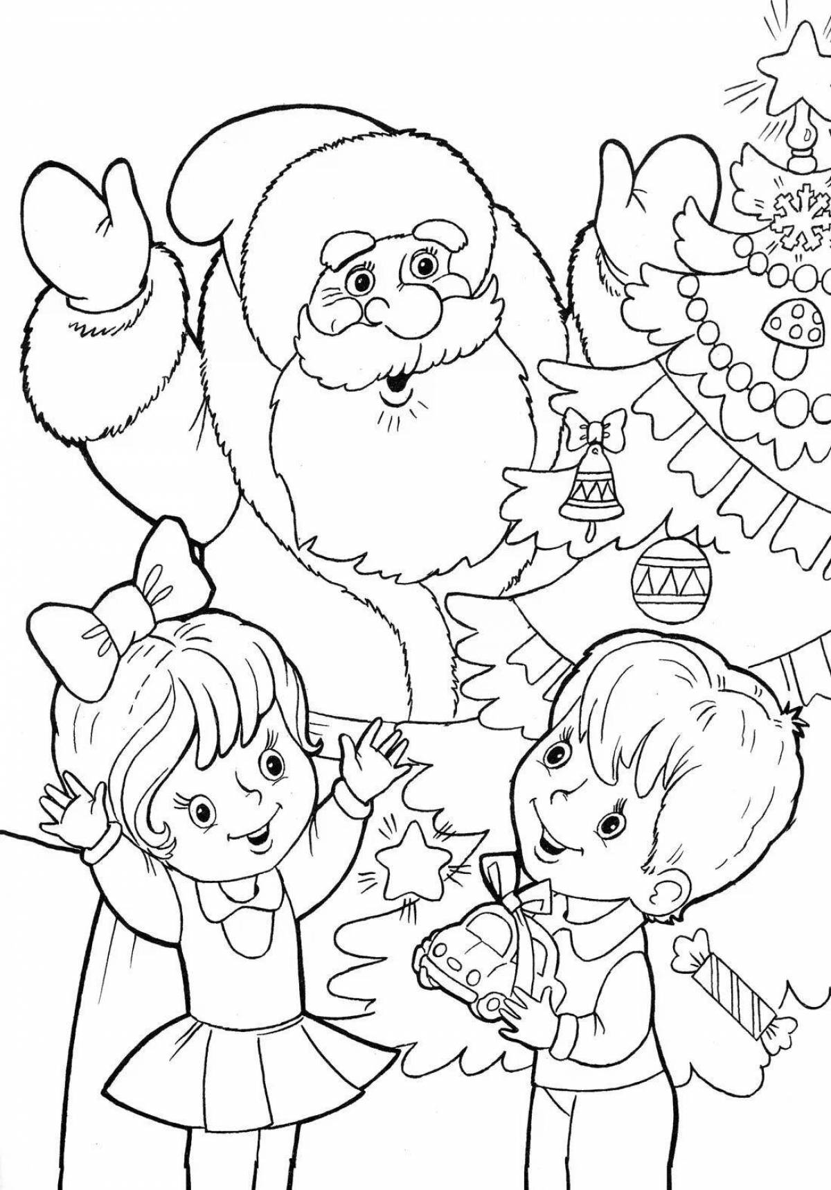Luxury coloring tree and snow maiden