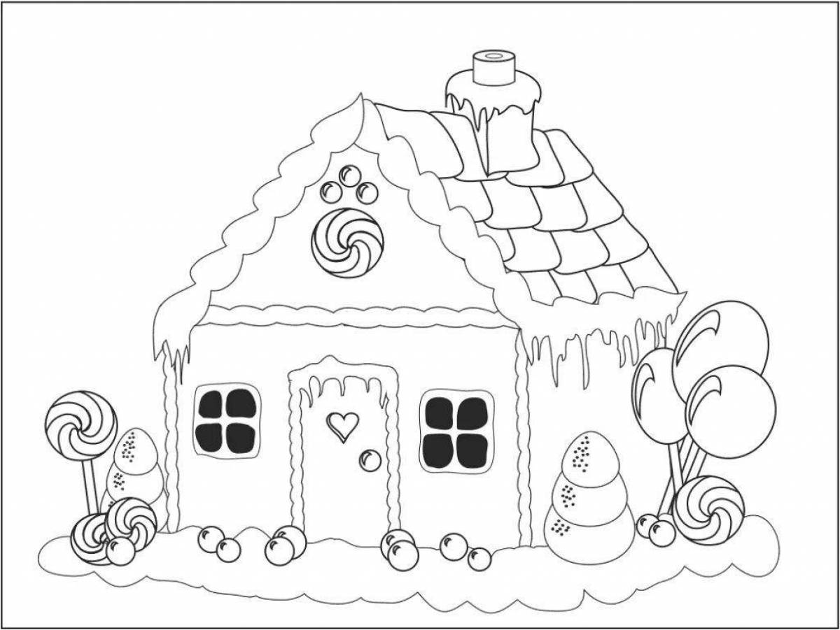 Glittering house coloring book for girls