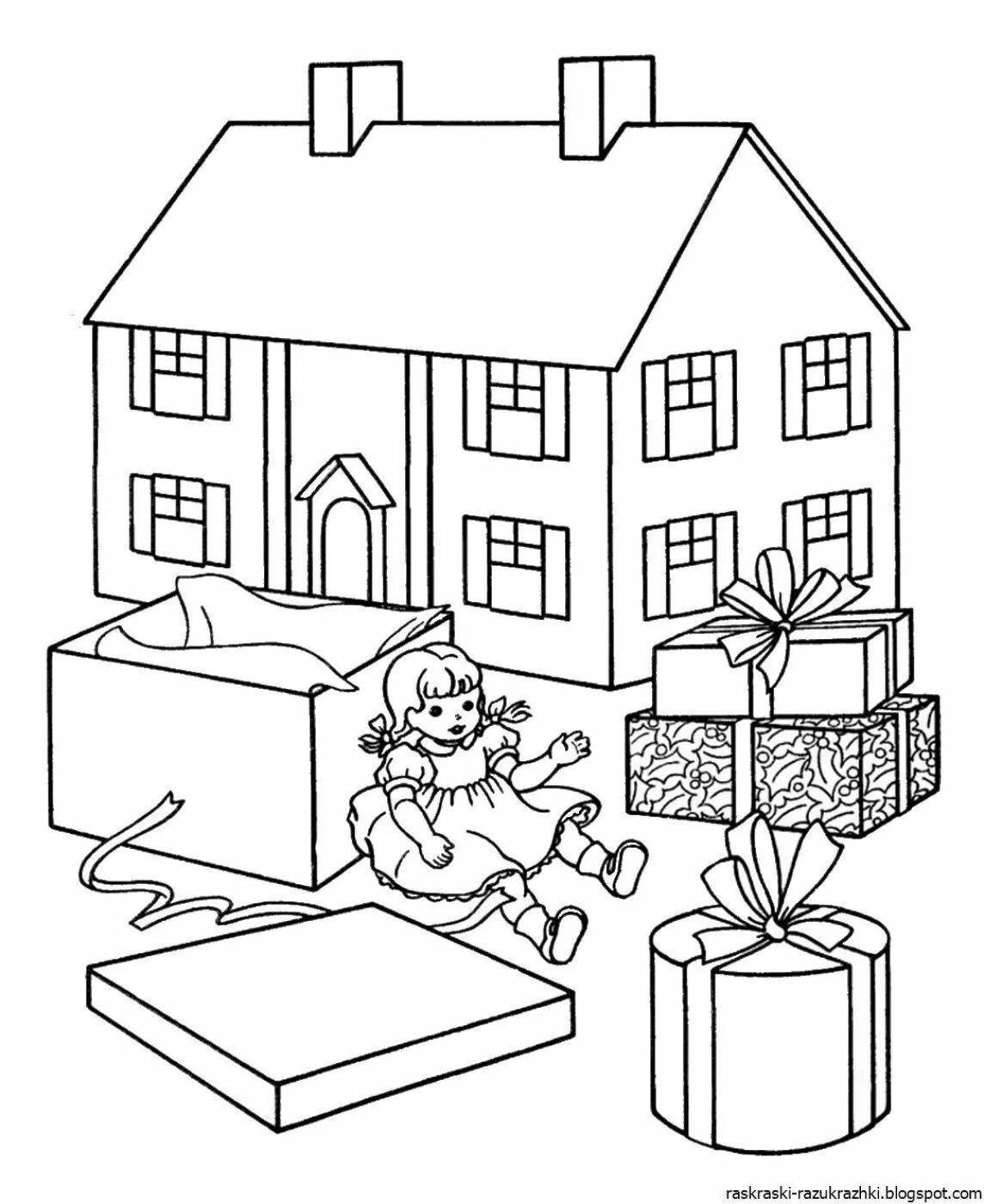 Coloring big house for girls