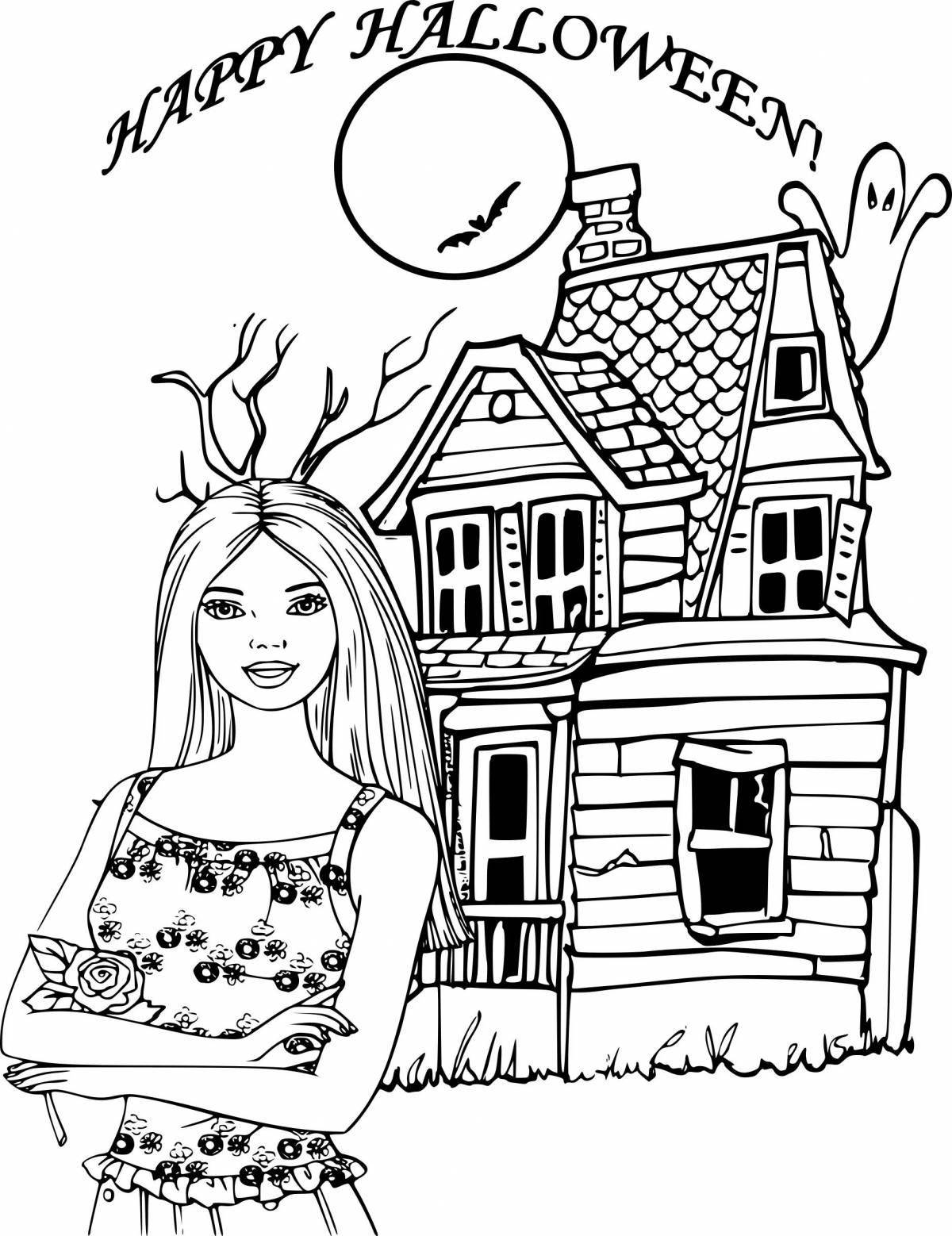 Coloring cute house for girls