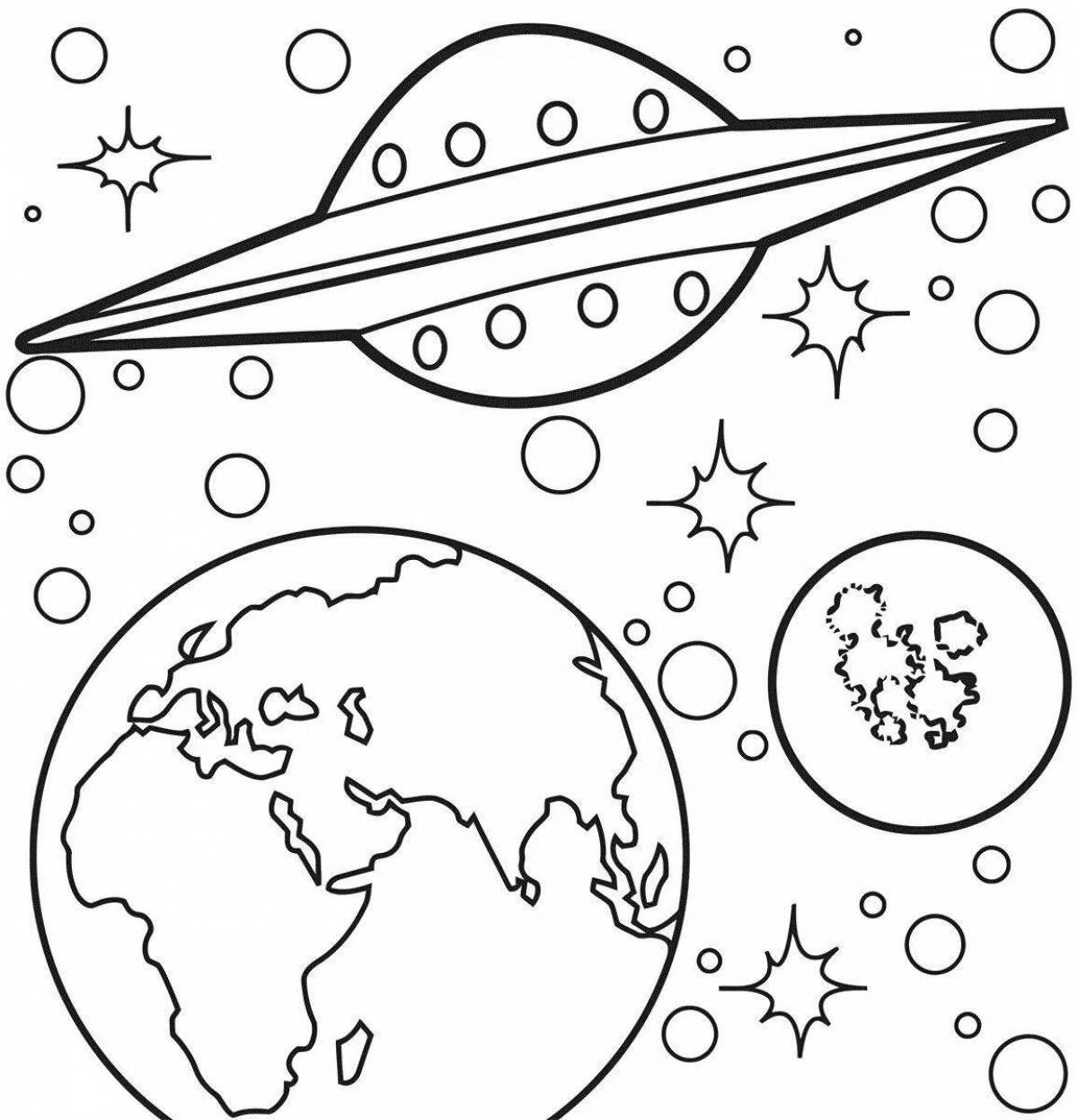 Fantastic space coloring book for kids