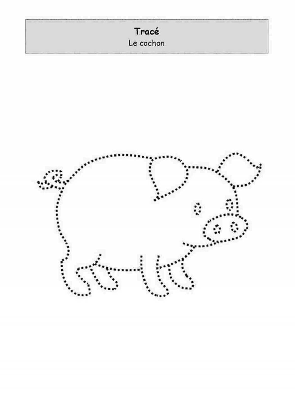 Fun coloring of animals in dots