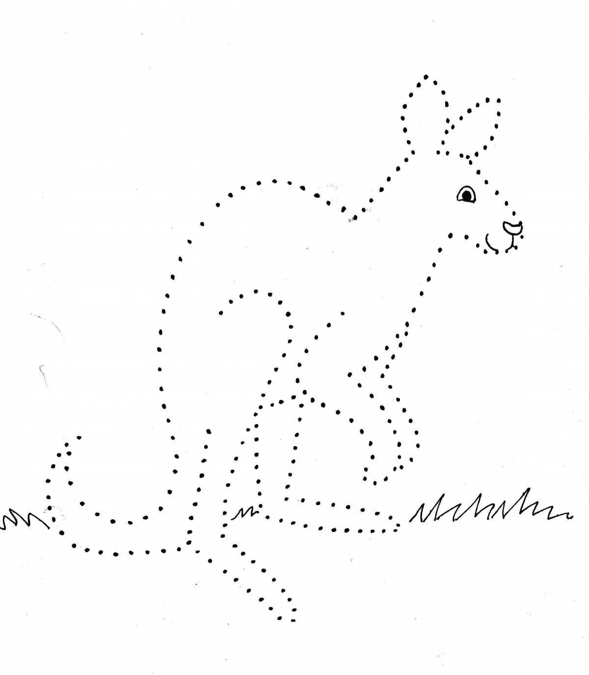 Magic dotted animal coloring page