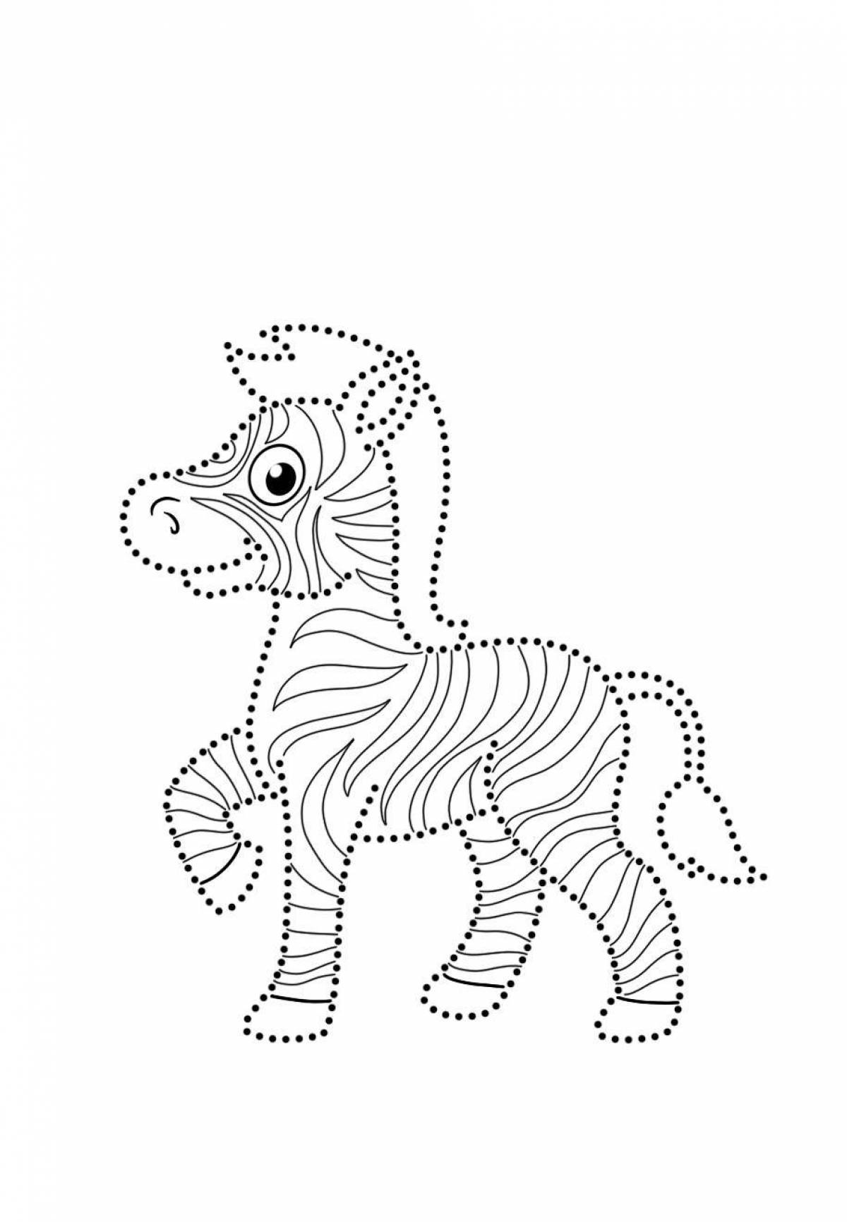 Cute animal coloring in dots