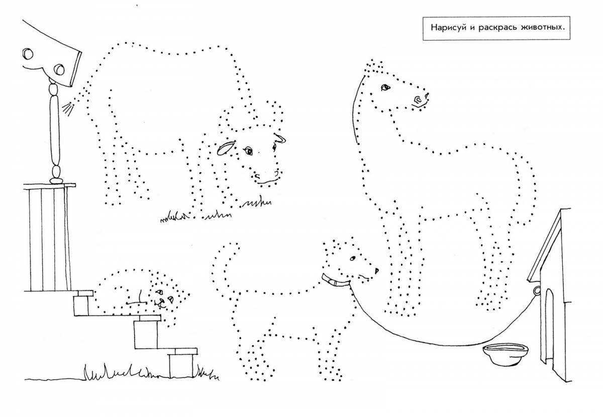 Adorable dotted animal coloring page