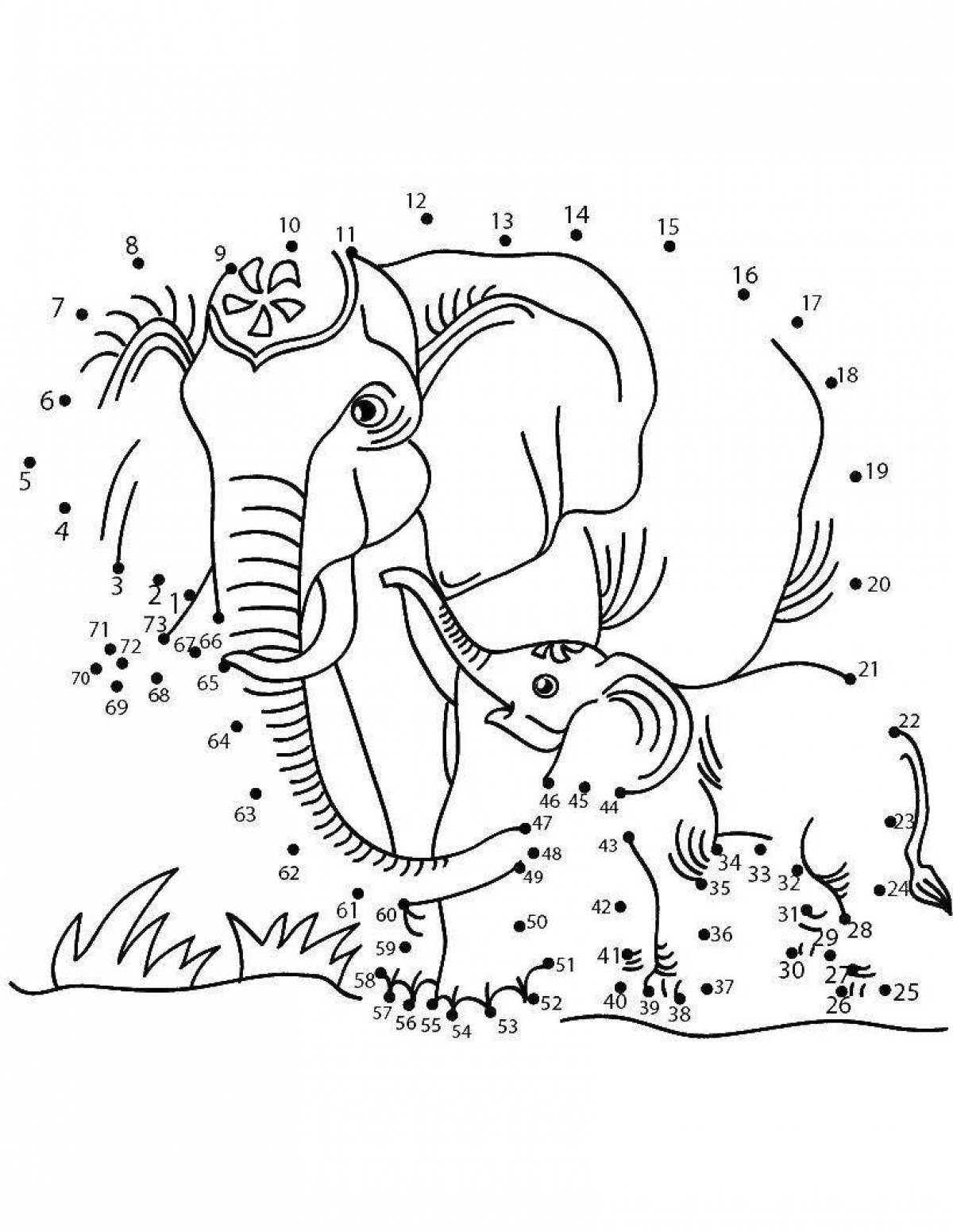 Stylish coloring of animals in dots