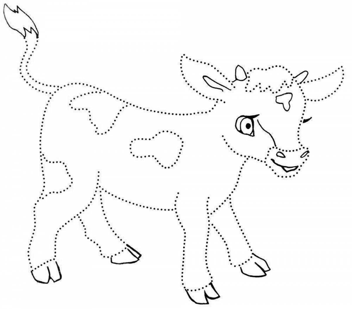 Cool dotted animal coloring page