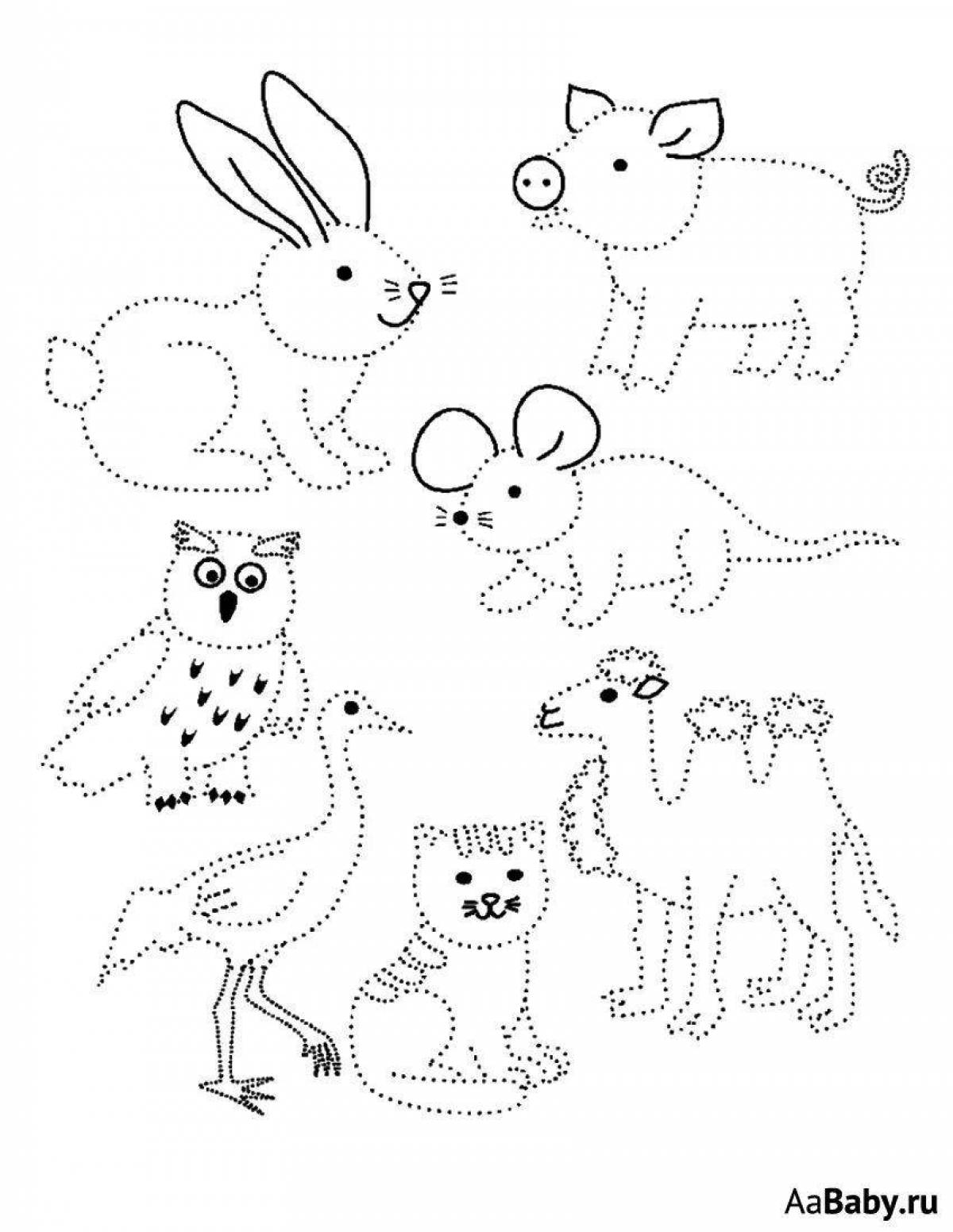 Impressive dotted animal coloring page