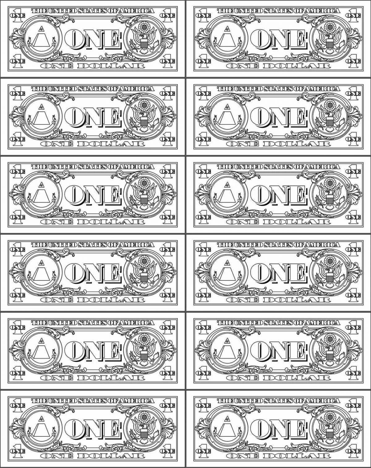 Photo Coloring of sparkling rubles for beginners