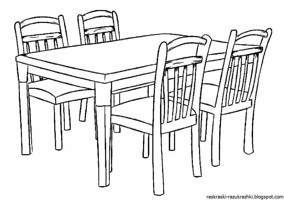 Colouring party furniture for younger groups