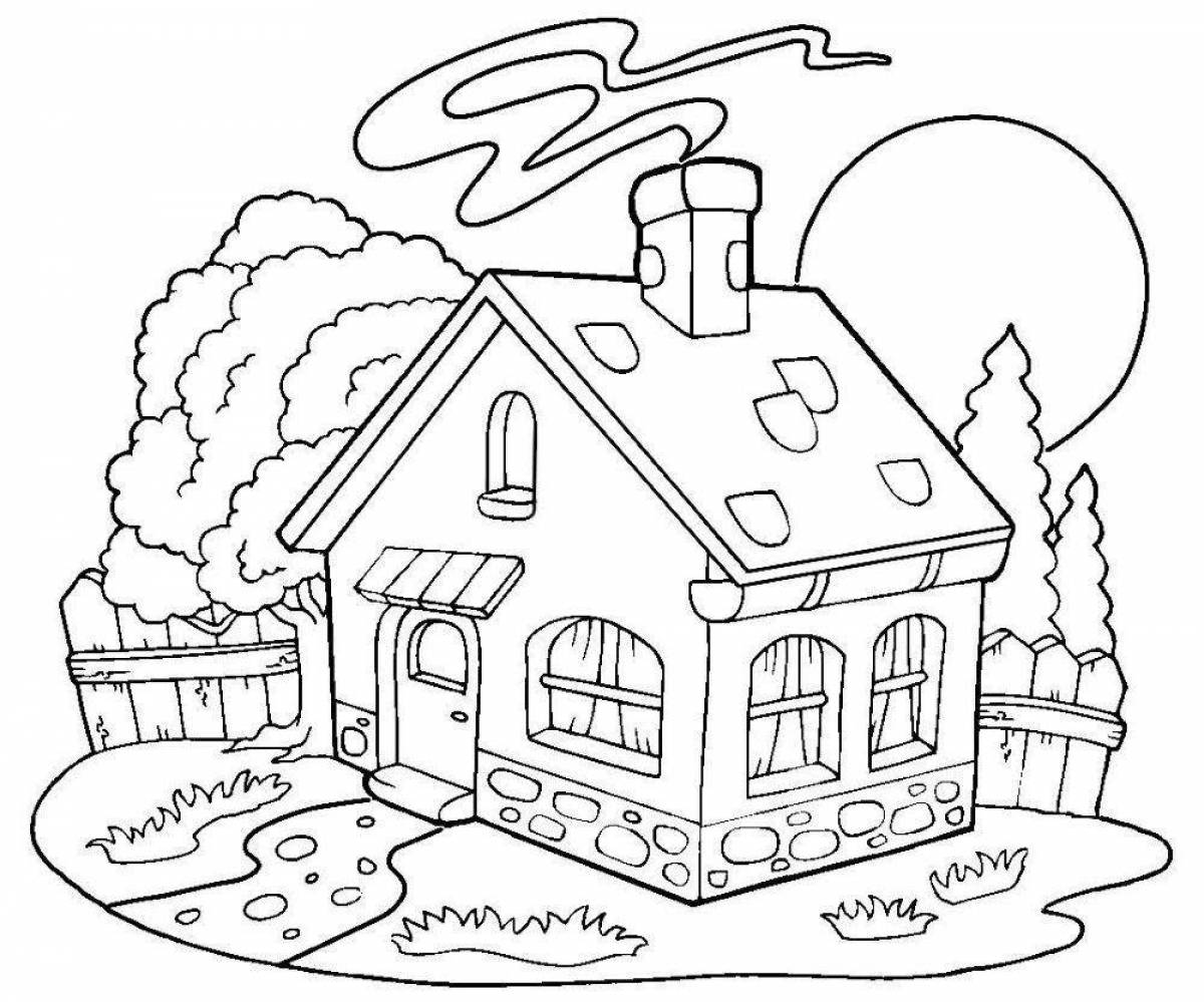 Busy city coloring page